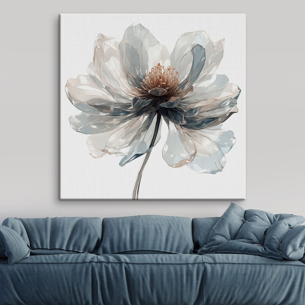 Blütenblätter in kühlem Aquarell — Interieur 2