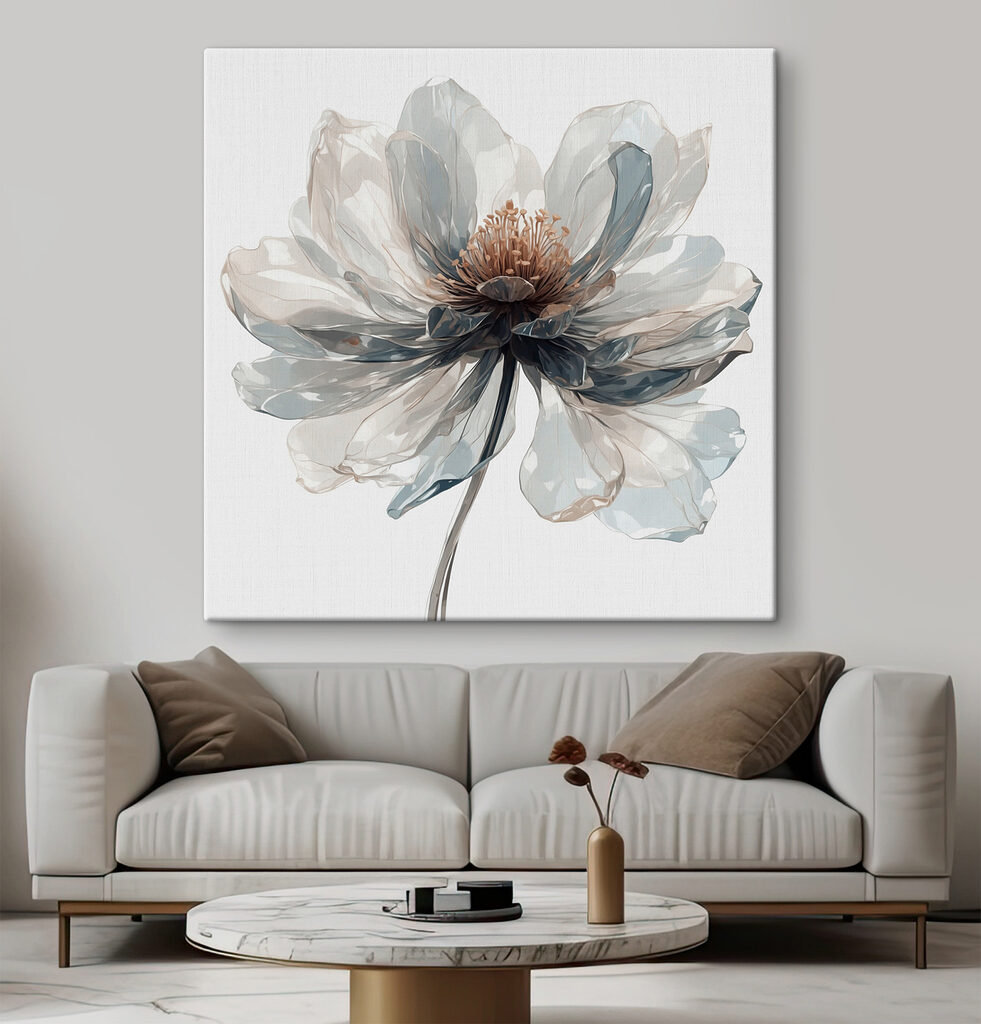 Blütenblätter in kühlem Aquarell — Interieur 3