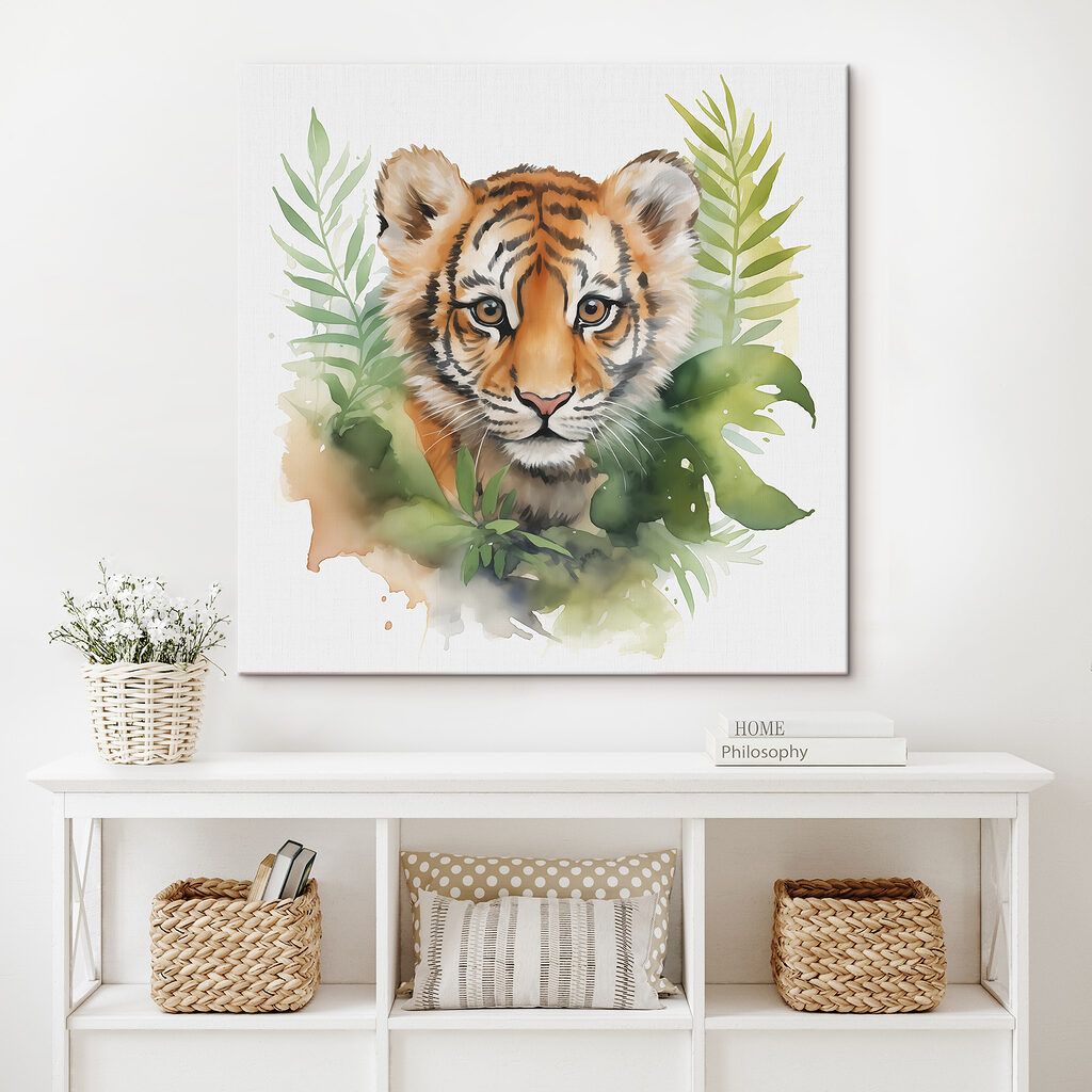 Tigerjunges zwischen Blättern — Interieur 2