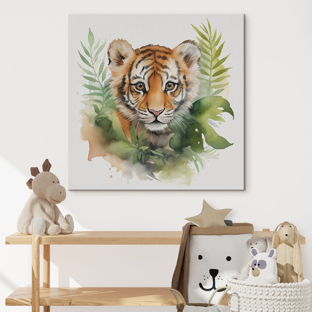 Tigerjunges zwischen Blättern — Interieur 1