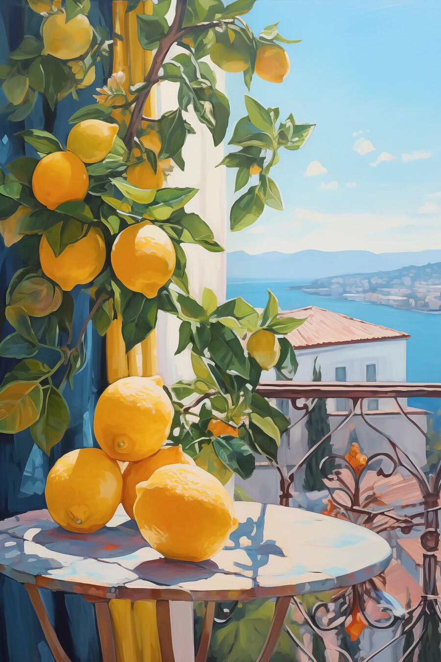 Zitronen auf dem Balkon — ganzes Design