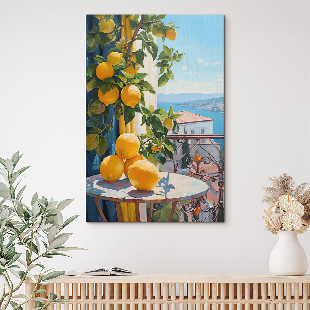 Zitronen auf dem Balkon in einem Interieur