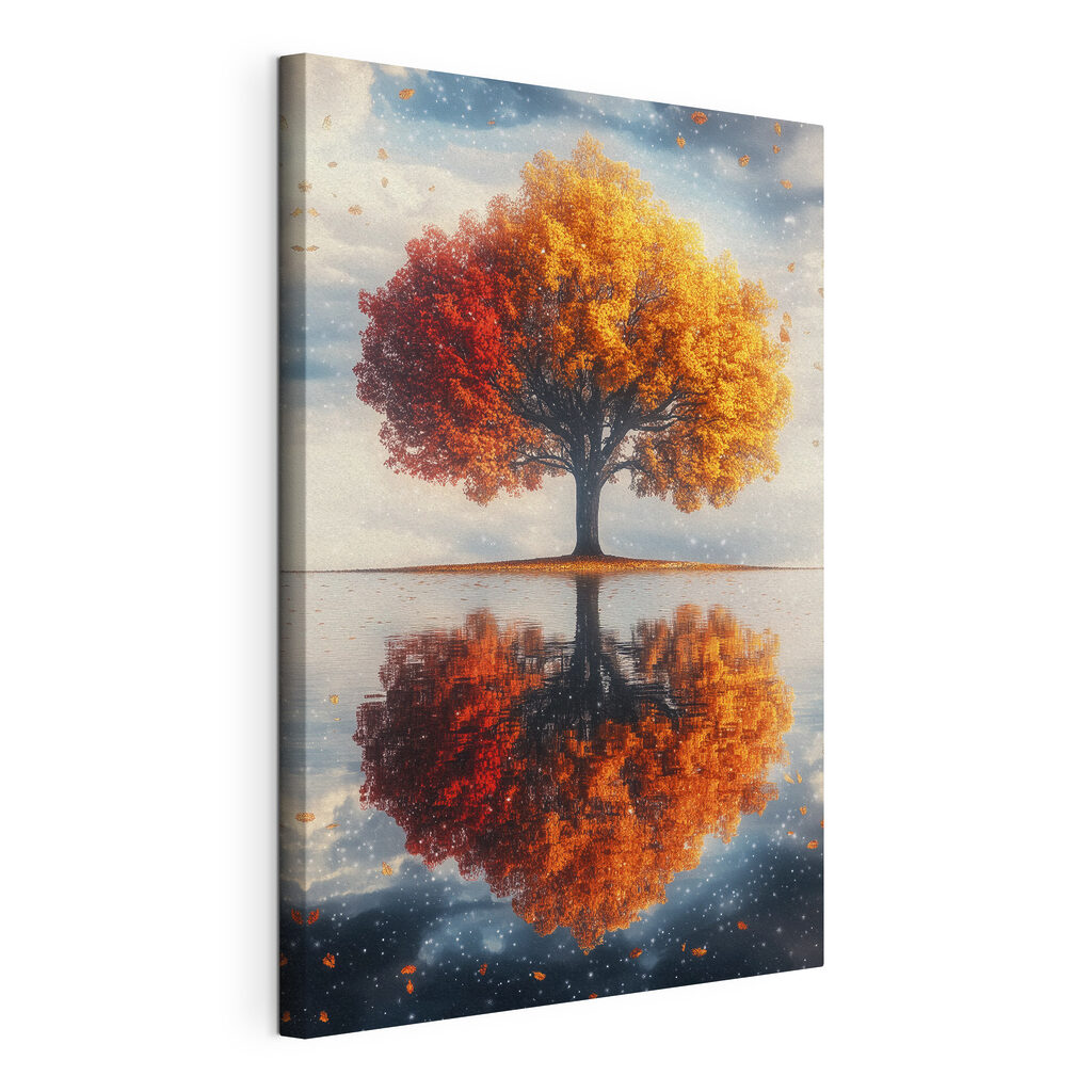 Herbstbaum im Wasserspiegel — Produktansicht