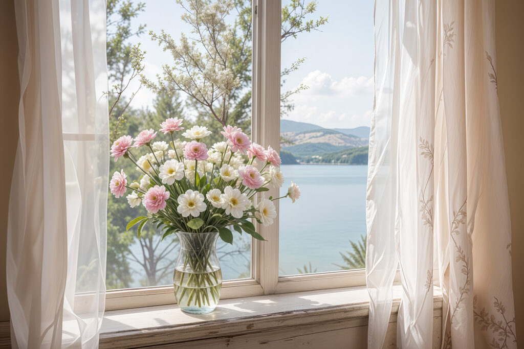 Blumenstrauß am See — ganzes Design