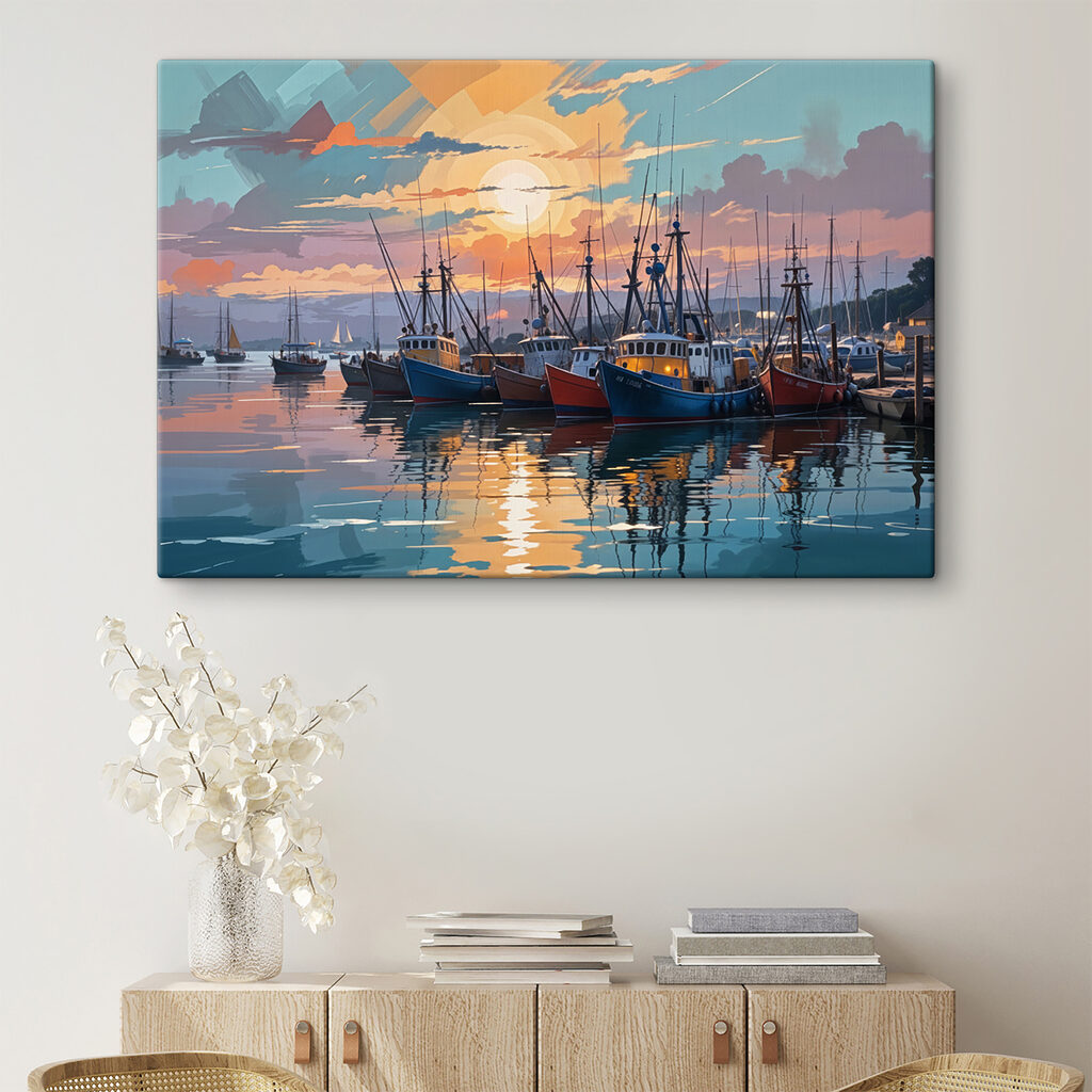 Fischerboote im Abendlicht — Interieur 2