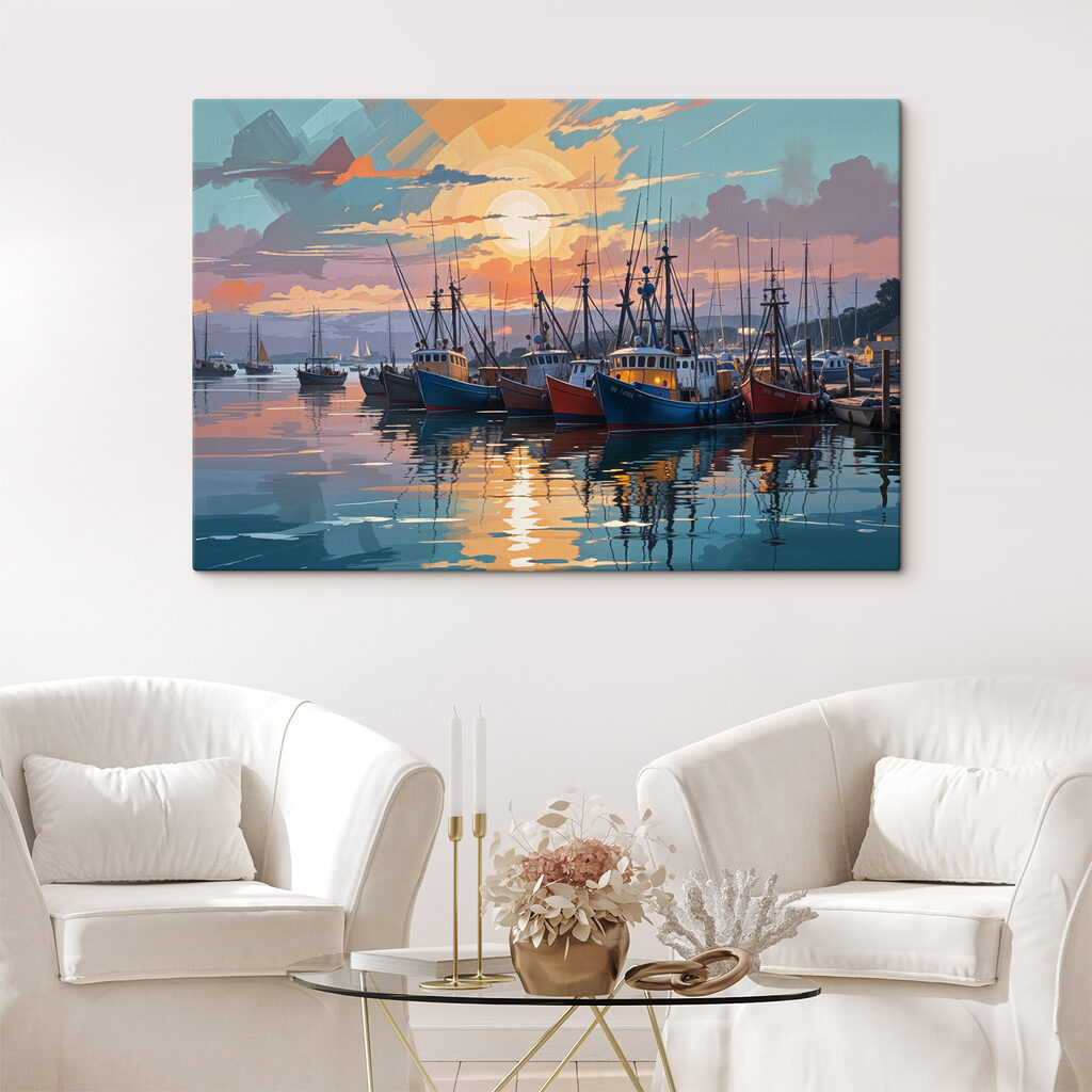 Fischerboote im Abendlicht — Interieur 1