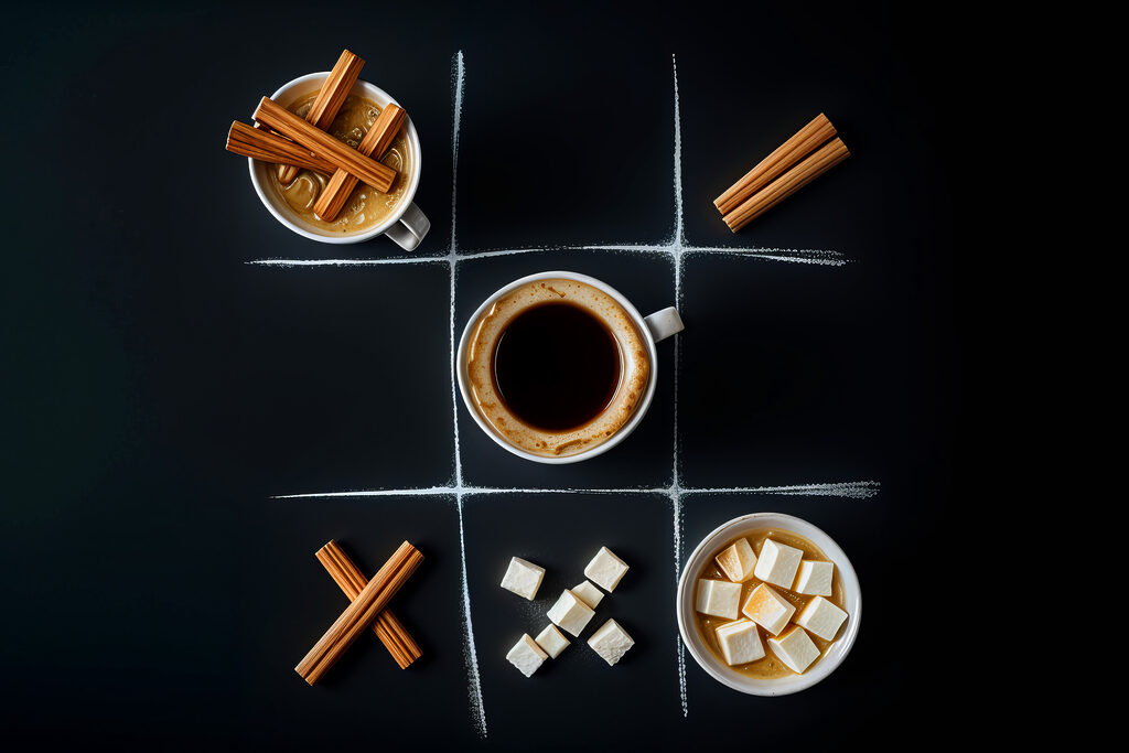 Kaffee mit Augenzwinkern — ganzes Design