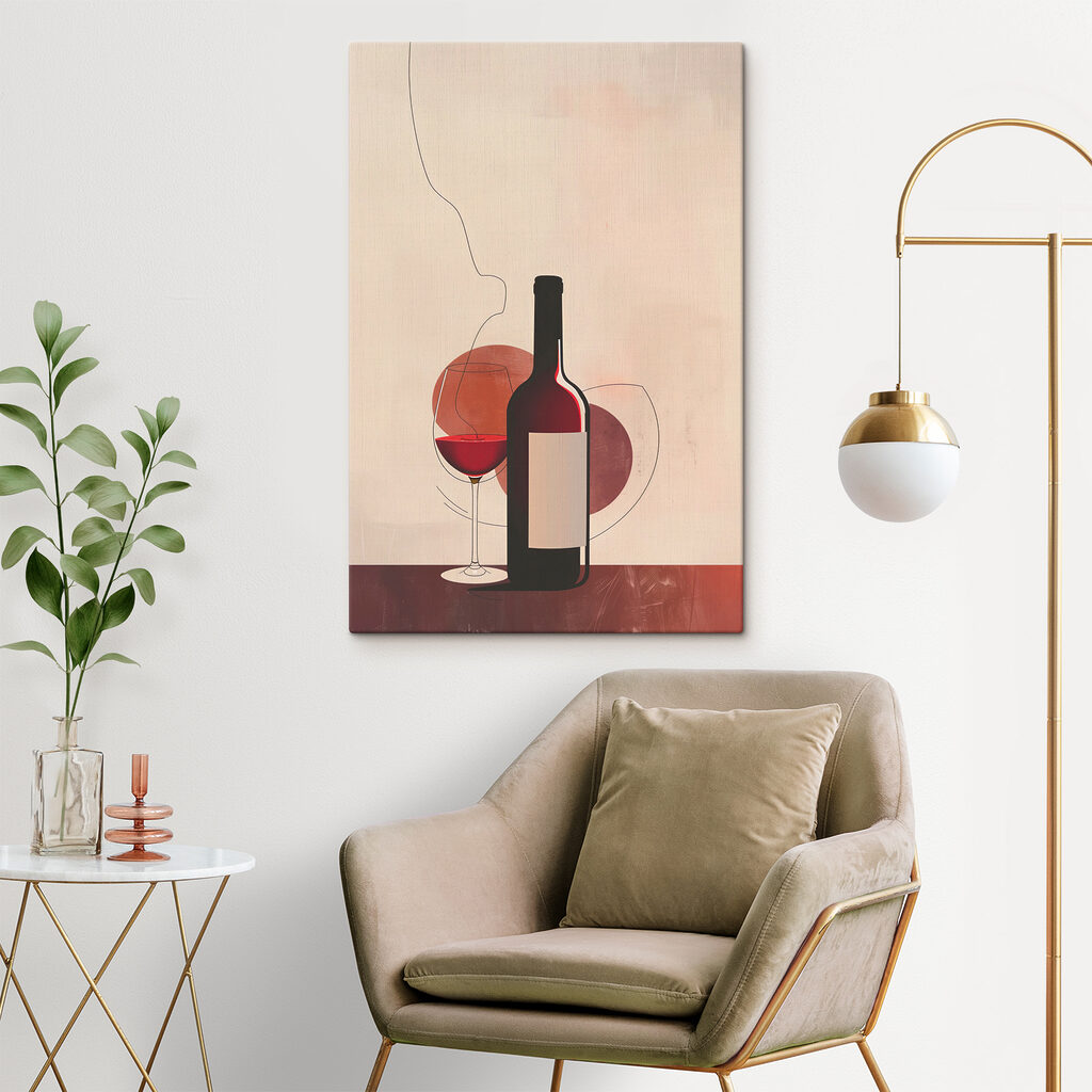 Weinflasche zwischen warmen Kreisen — Interieur 2