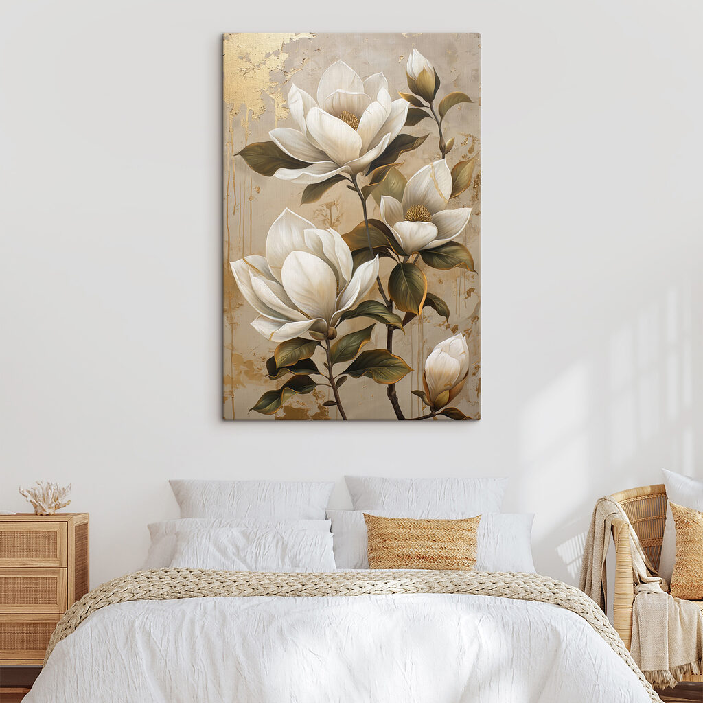 Magnolienzweig auf warmem Beige — Interieur 1