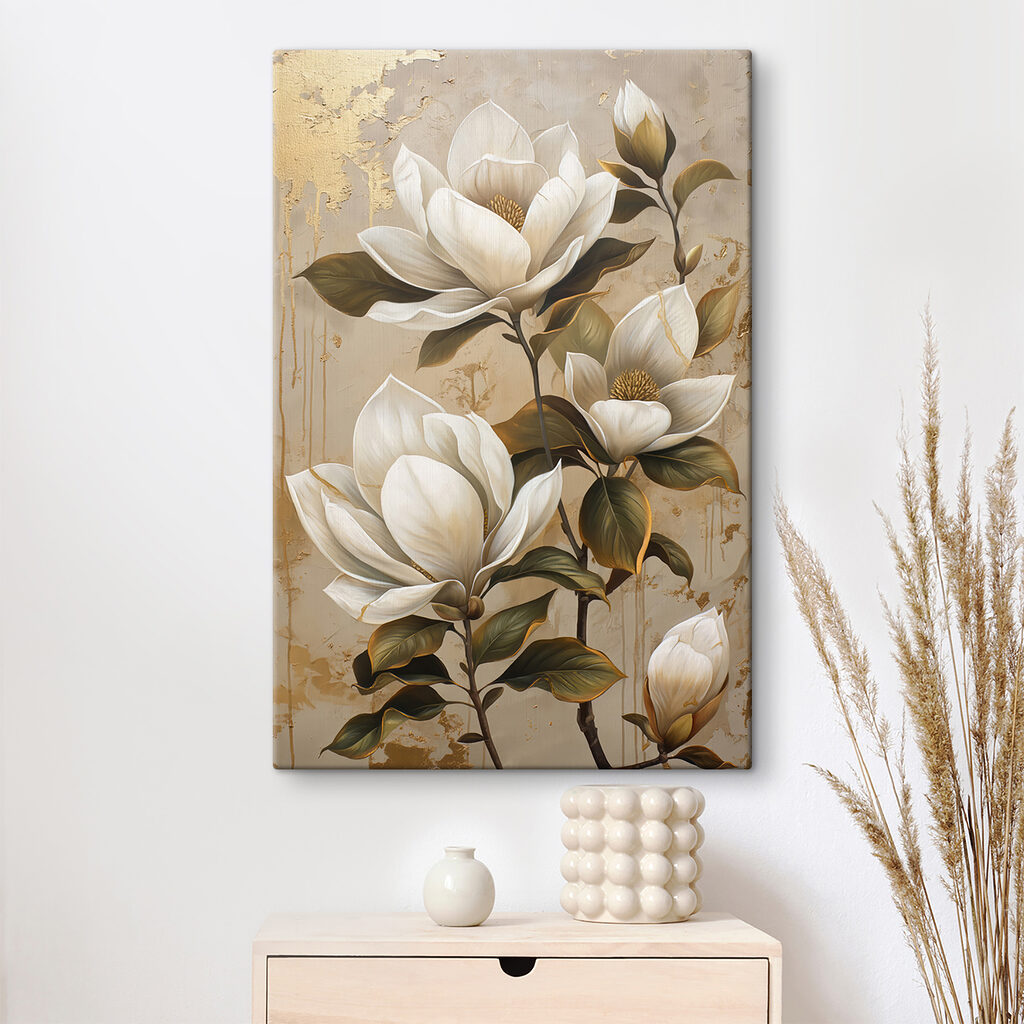 Magnolienzweig auf warmem Beige — Interieur 2