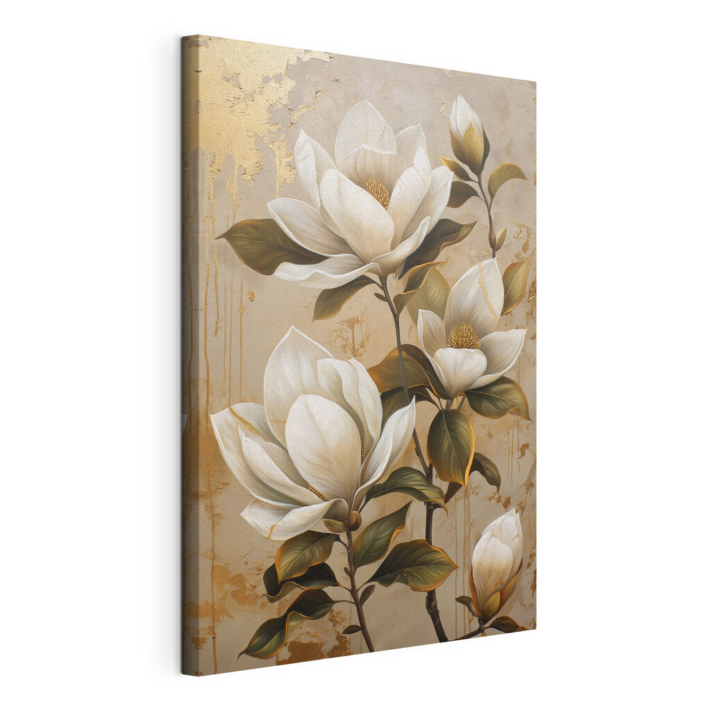 Magnolienzweig auf warmem Beige — Produktansicht