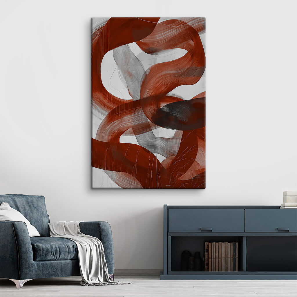 Rote Schwünge auf Weiß — Interieur 2