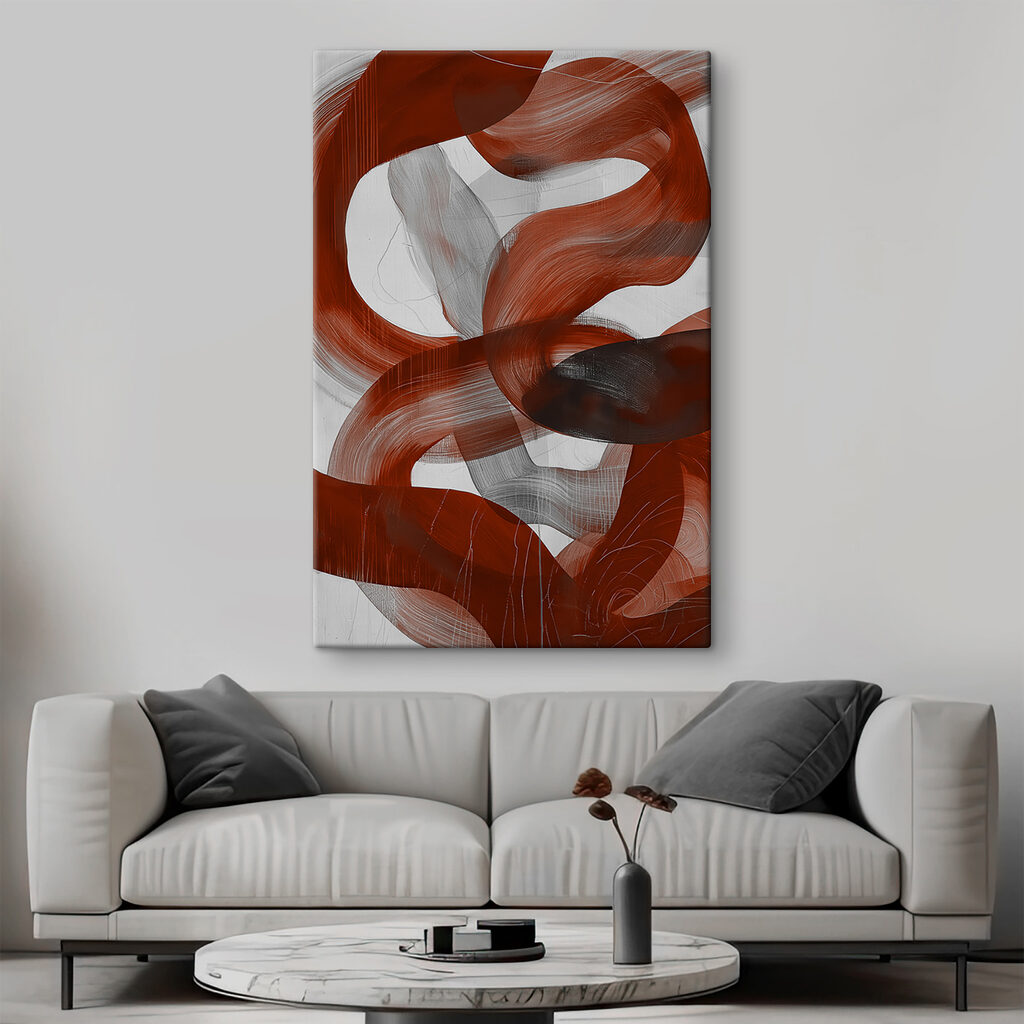 Rote Schwünge auf Weiß — Interieur 1