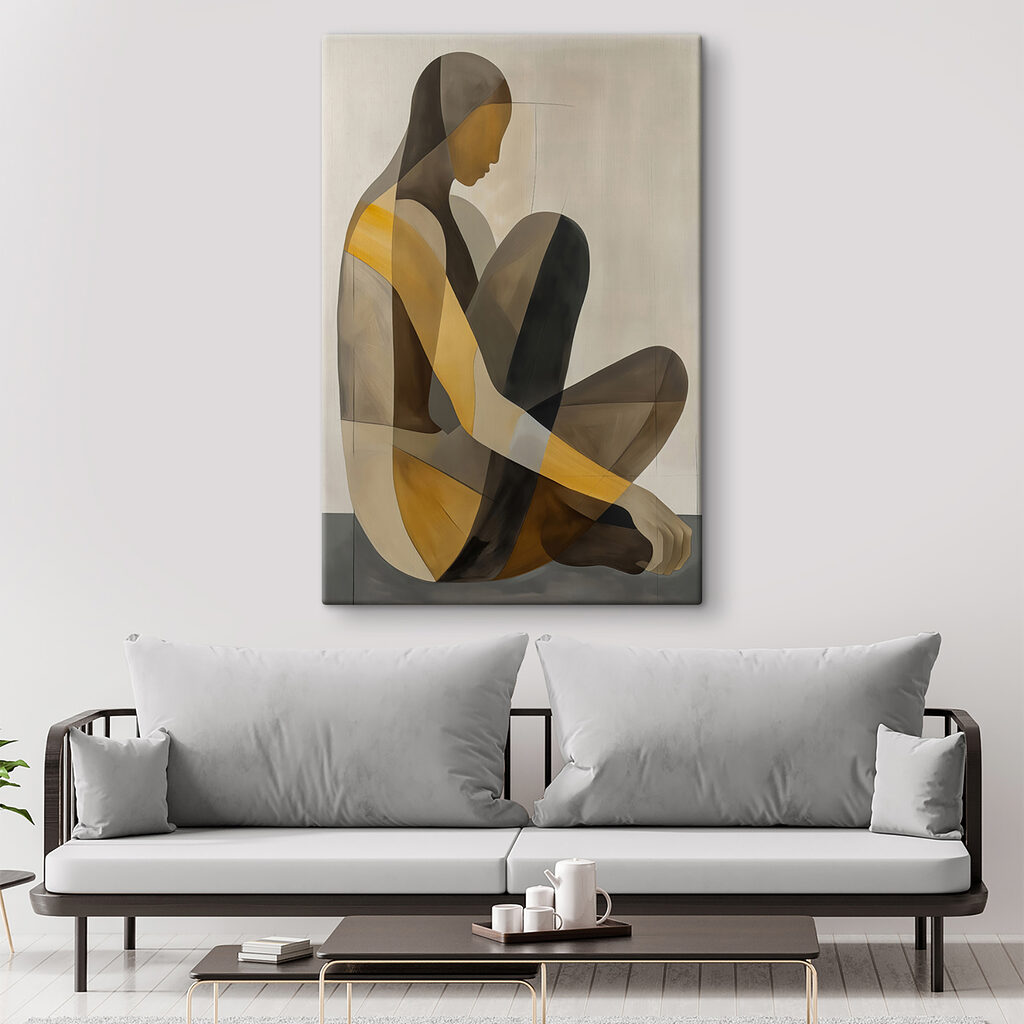 Sitzende Figur in Erdtönen — Interieur 2