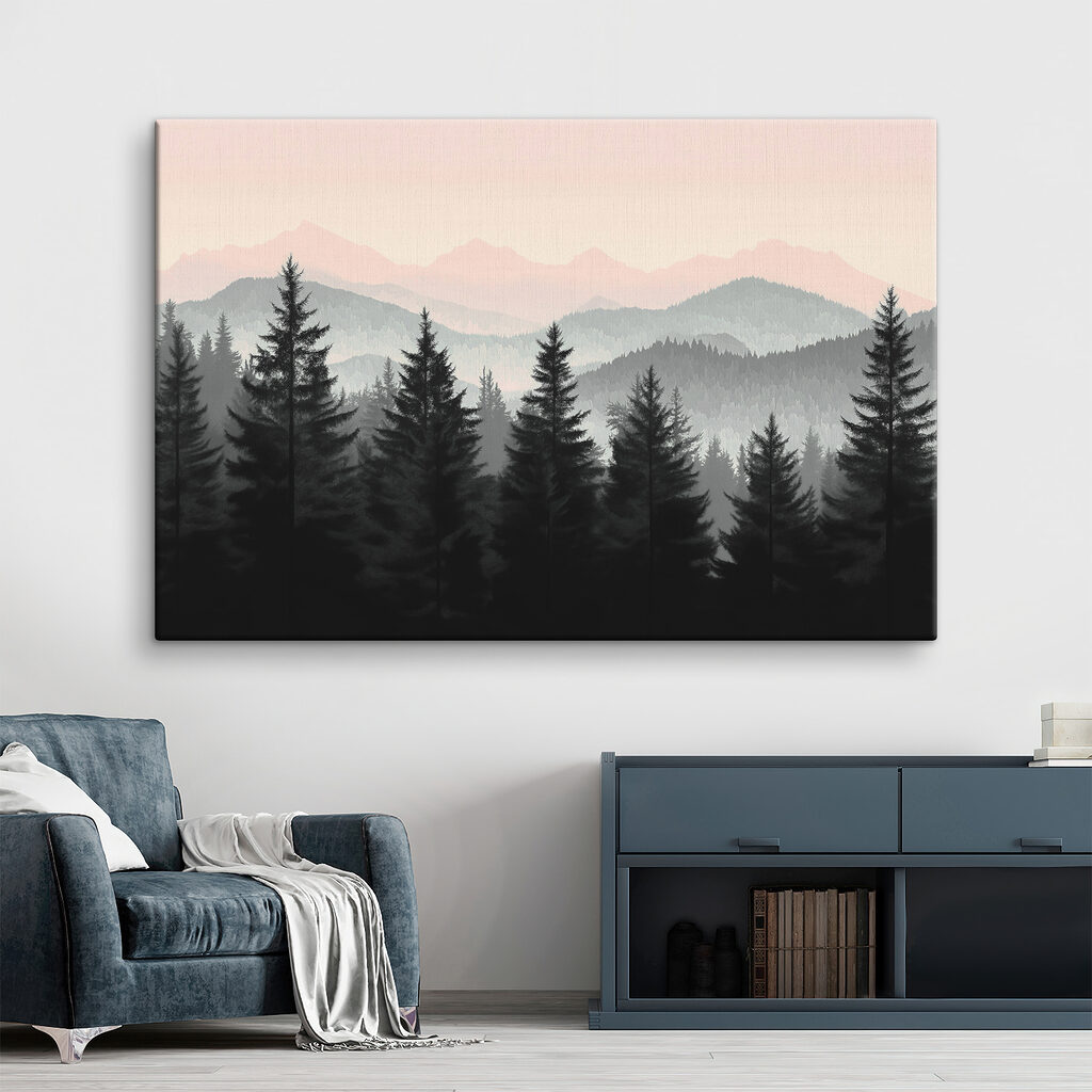 Kiefern vor rosa Horizont — Interieur 1