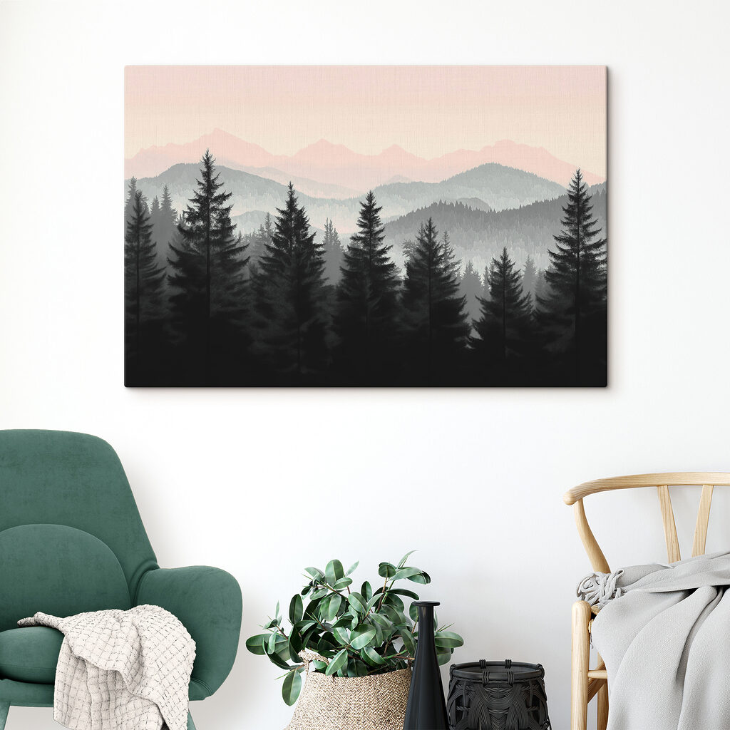 Kiefern vor rosa Horizont — Interieur 2