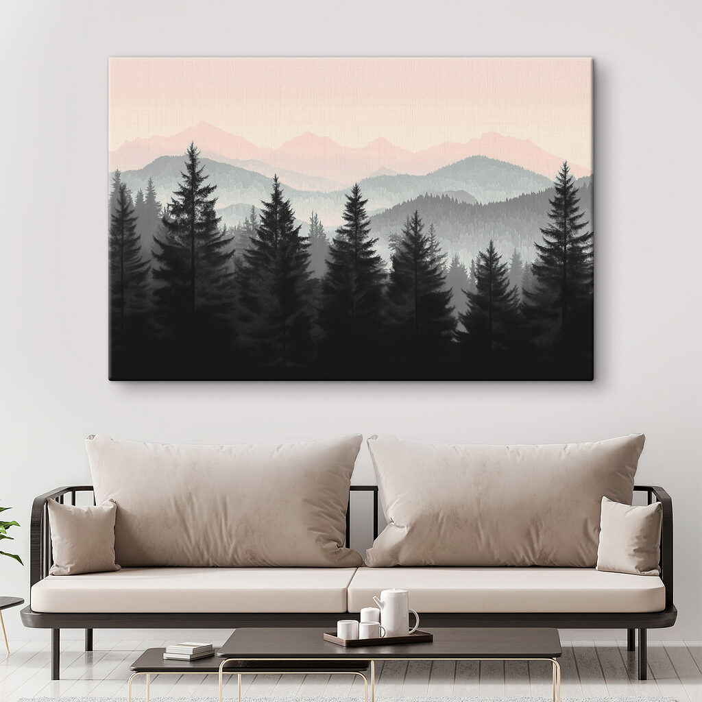 Kiefern vor rosa Horizont — Interieur 3