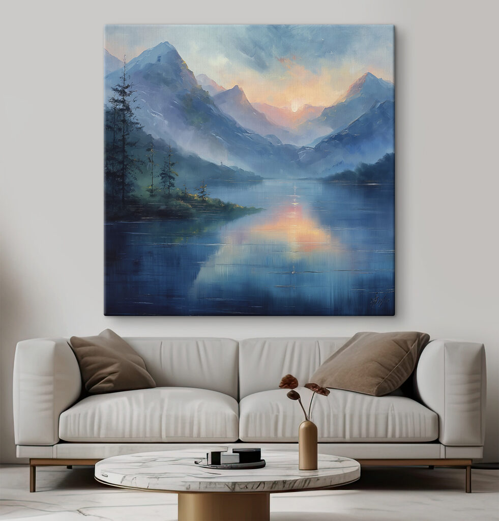 Bergsee im blauen Abendnebel — Interieur 1