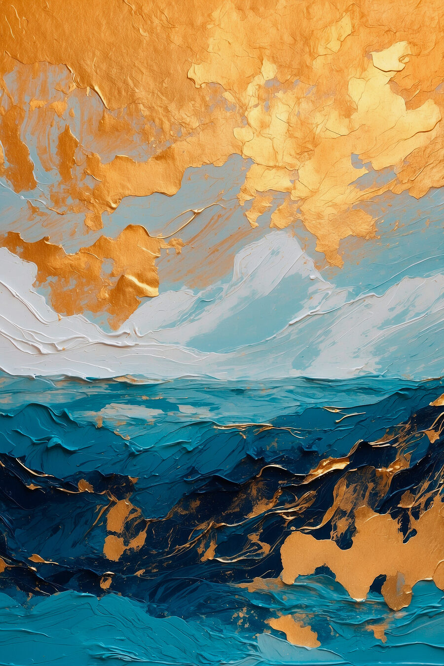 Goldener Himmel über Tiefblau — ganzes Design