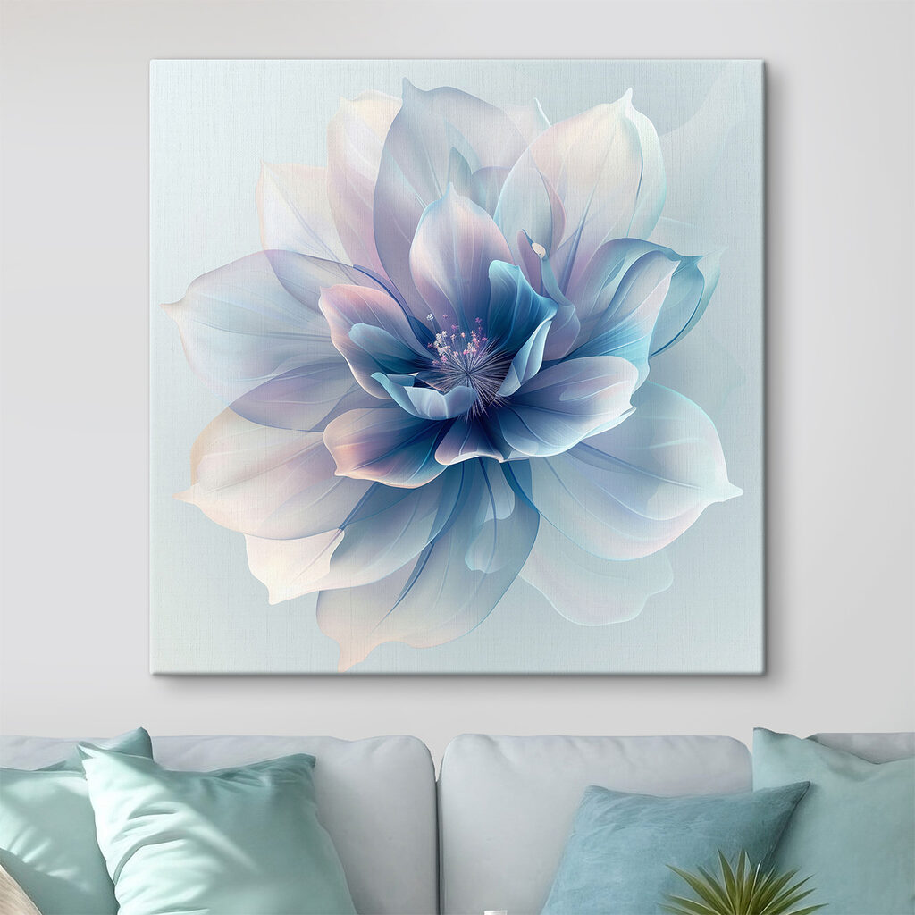 Blaue Blüte in Pastell — Interieur 1