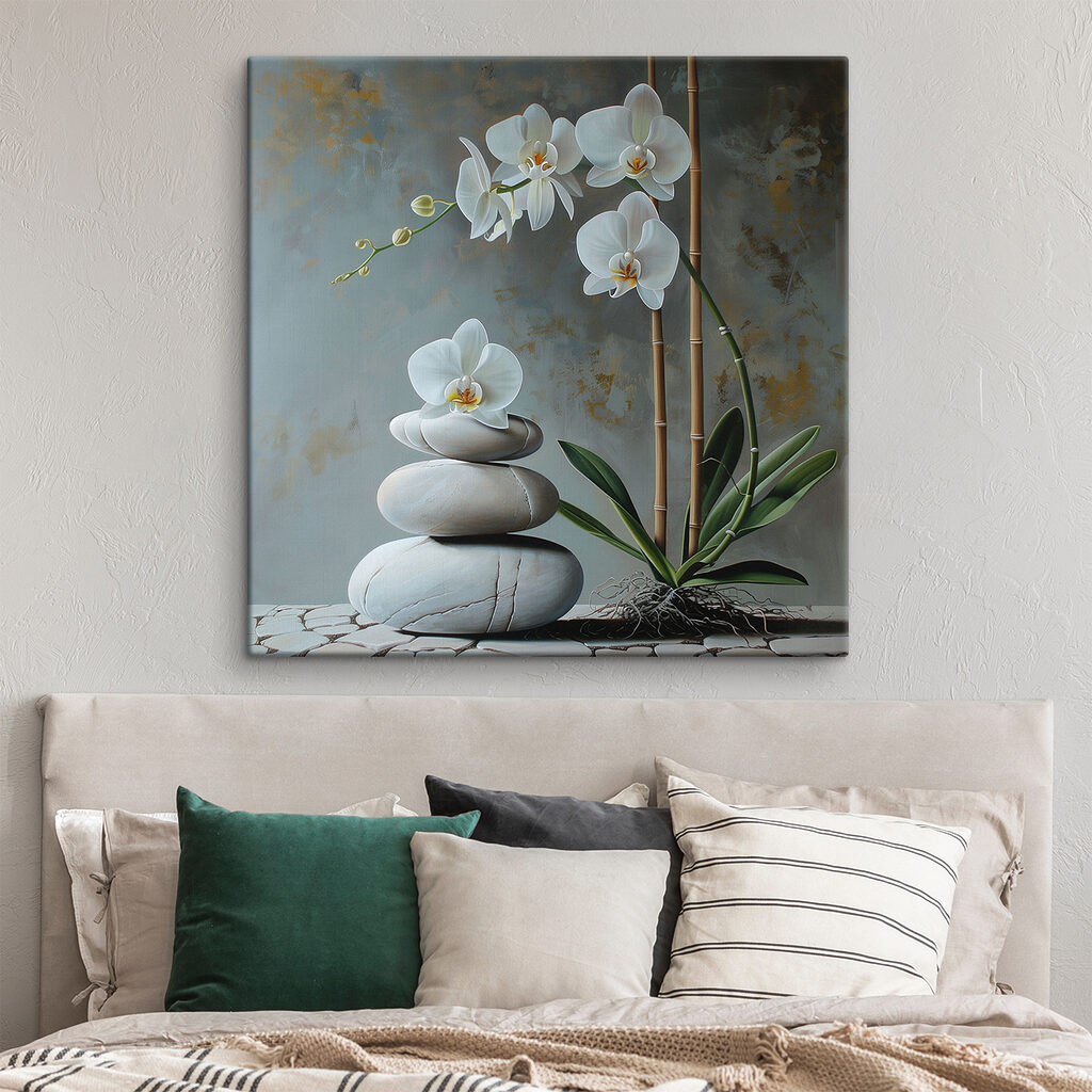 Orchidee über gestapelten Kieseln — Interieur 2