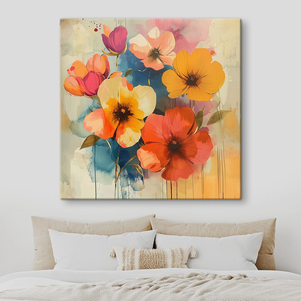 Warme Blüten in Farbflächen — Interieur 2