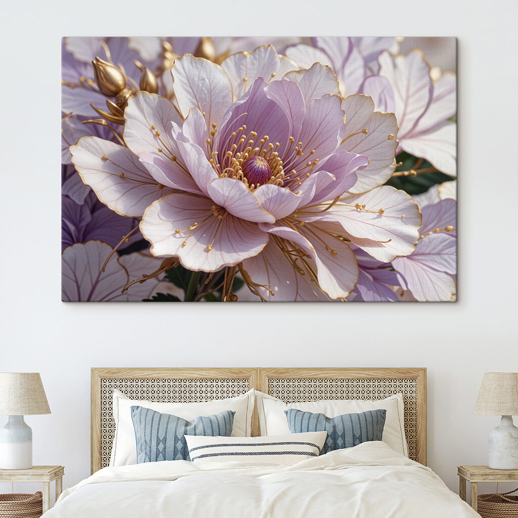 Lila Blüte mit Goldadern — Interieur 1