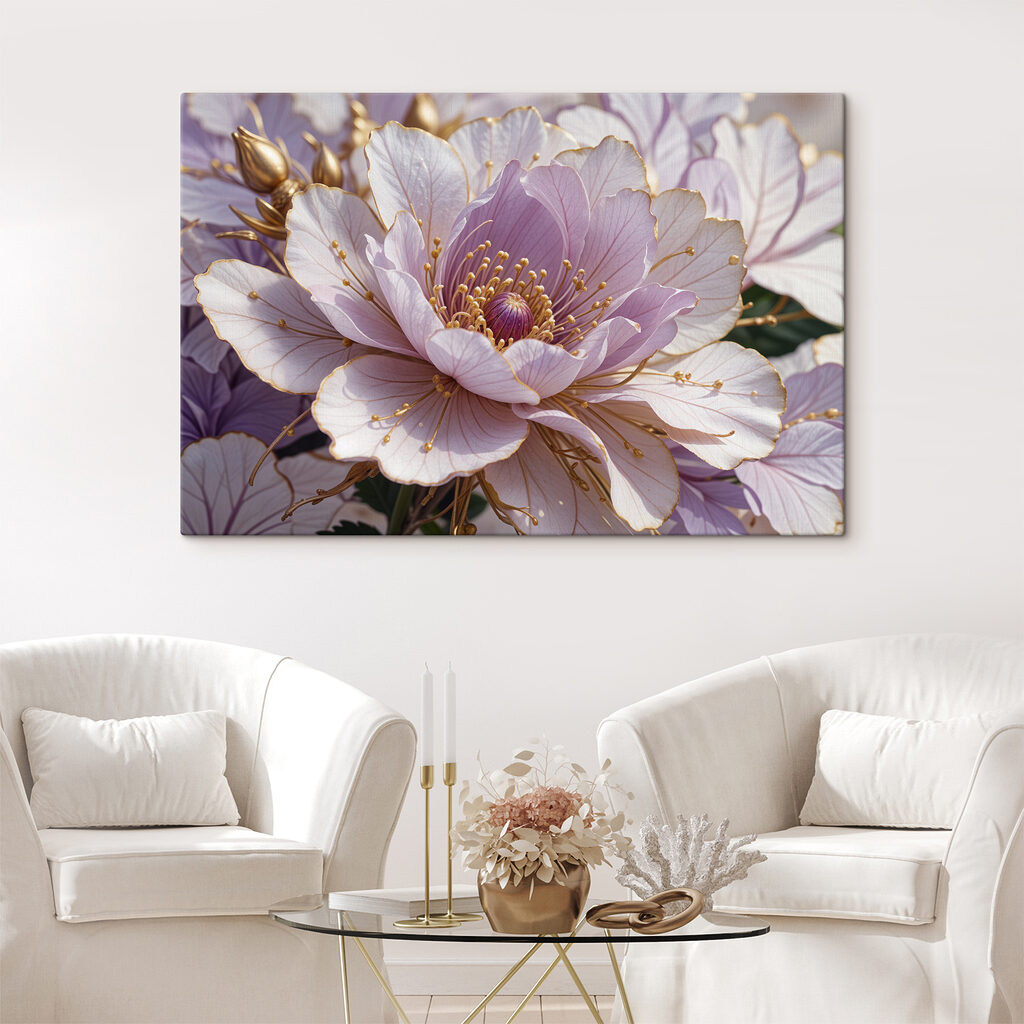 Lila Blüte mit Goldadern — Interieur 2