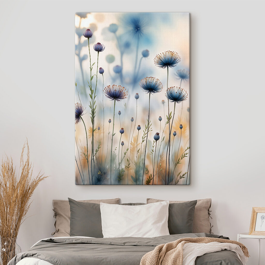 Blaue Blütenkugeln im Gras — Interieur 1