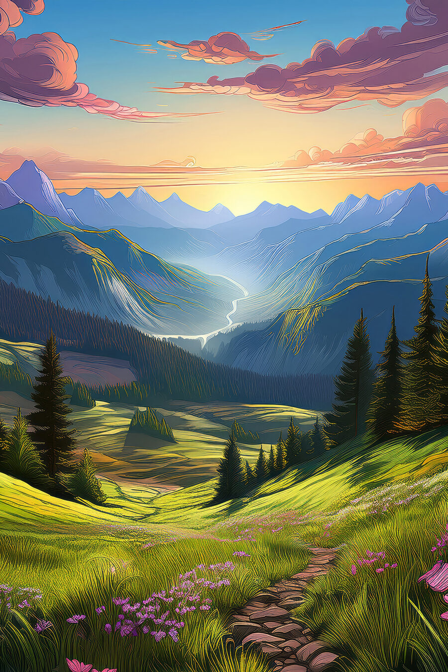 Licht im Bergtal — ganzes Design