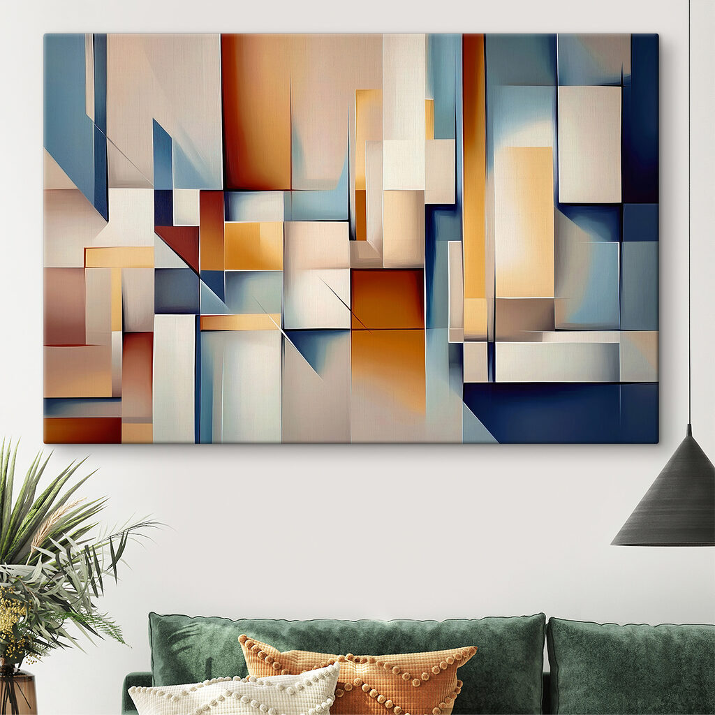 Blöcke zwischen blauen Feldern — Interieur 3