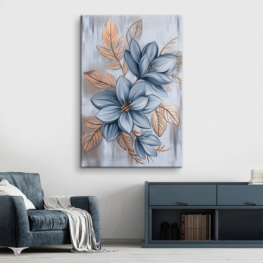 Blaue Blüten zwischen Blattadern — Interieur 2