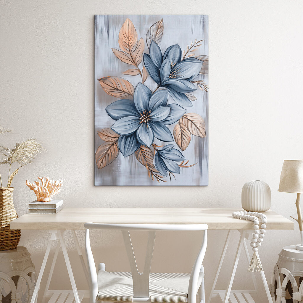 Blaue Blüten zwischen Blattadern — Interieur 3