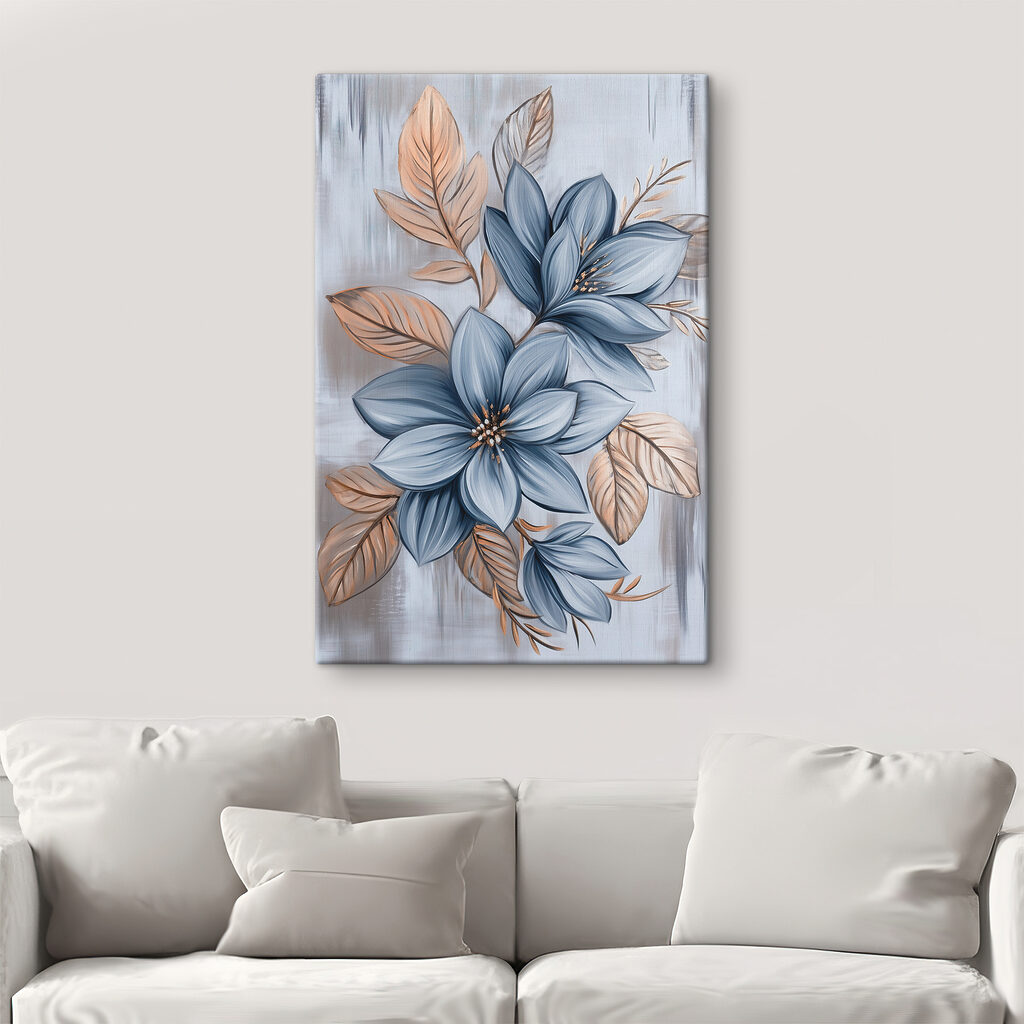 Blaue Blüten zwischen Blattadern — Interieur 4