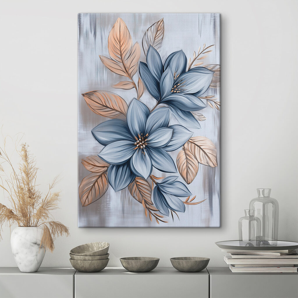 Blaue Blüten zwischen Blattadern — Interieur 1