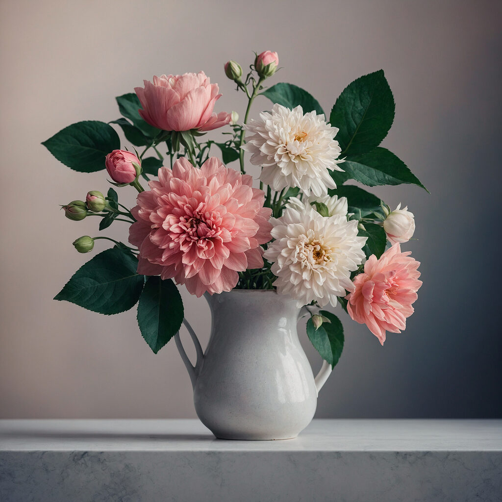 Blumen im Krug — ganzes Design