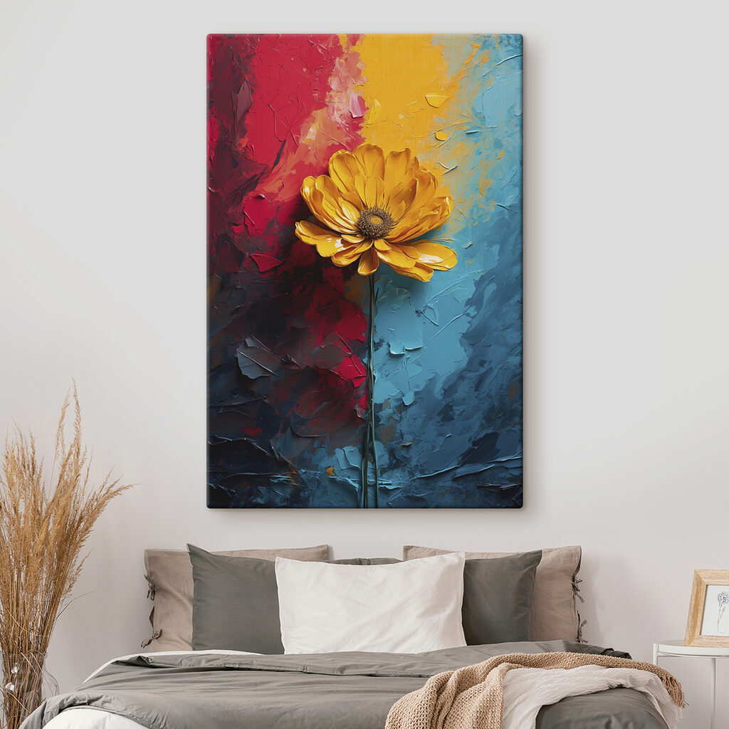 Gelbe Blume zwischen Farbbahnen — Interieur 2