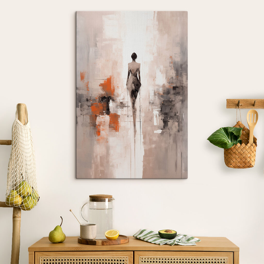 Gestalt in blasser Ferne in einem Interieur