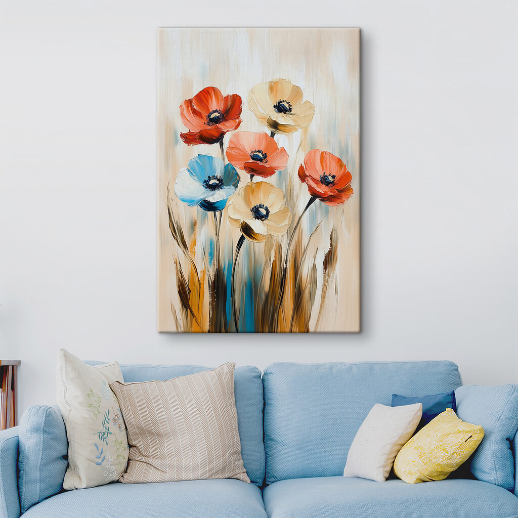 Blumen zwischen blauen Halmen — Interieur 2