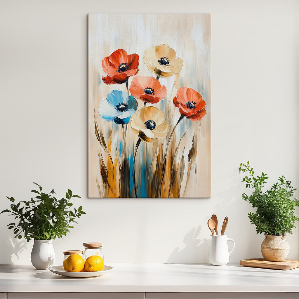 Blumen zwischen blauen Halmen — Interieur 1