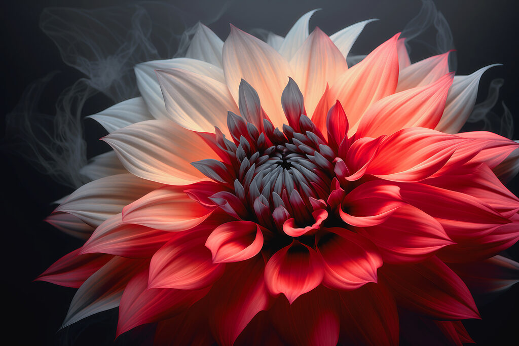 Zweifarbige Dahlie — ganzes Design