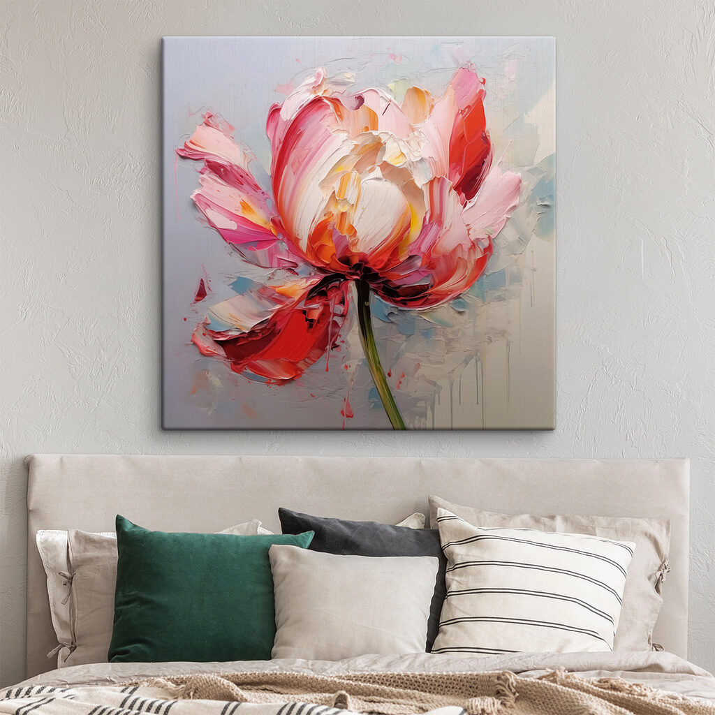 Tulpe in rosa Pinselstrichen — Interieur 1
