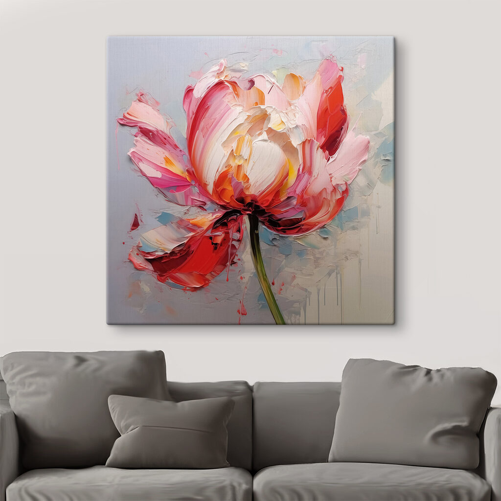 Tulpe in rosa Pinselstrichen — Interieur 2