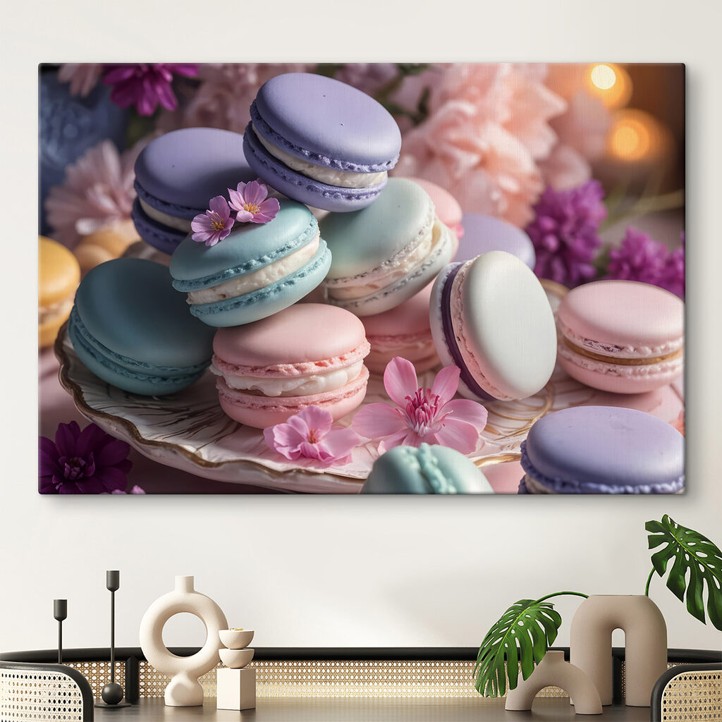Macarons zwischen lila Blüten — Interieur 1