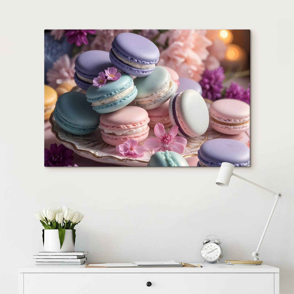 Macarons zwischen lila Blüten — Interieur 2