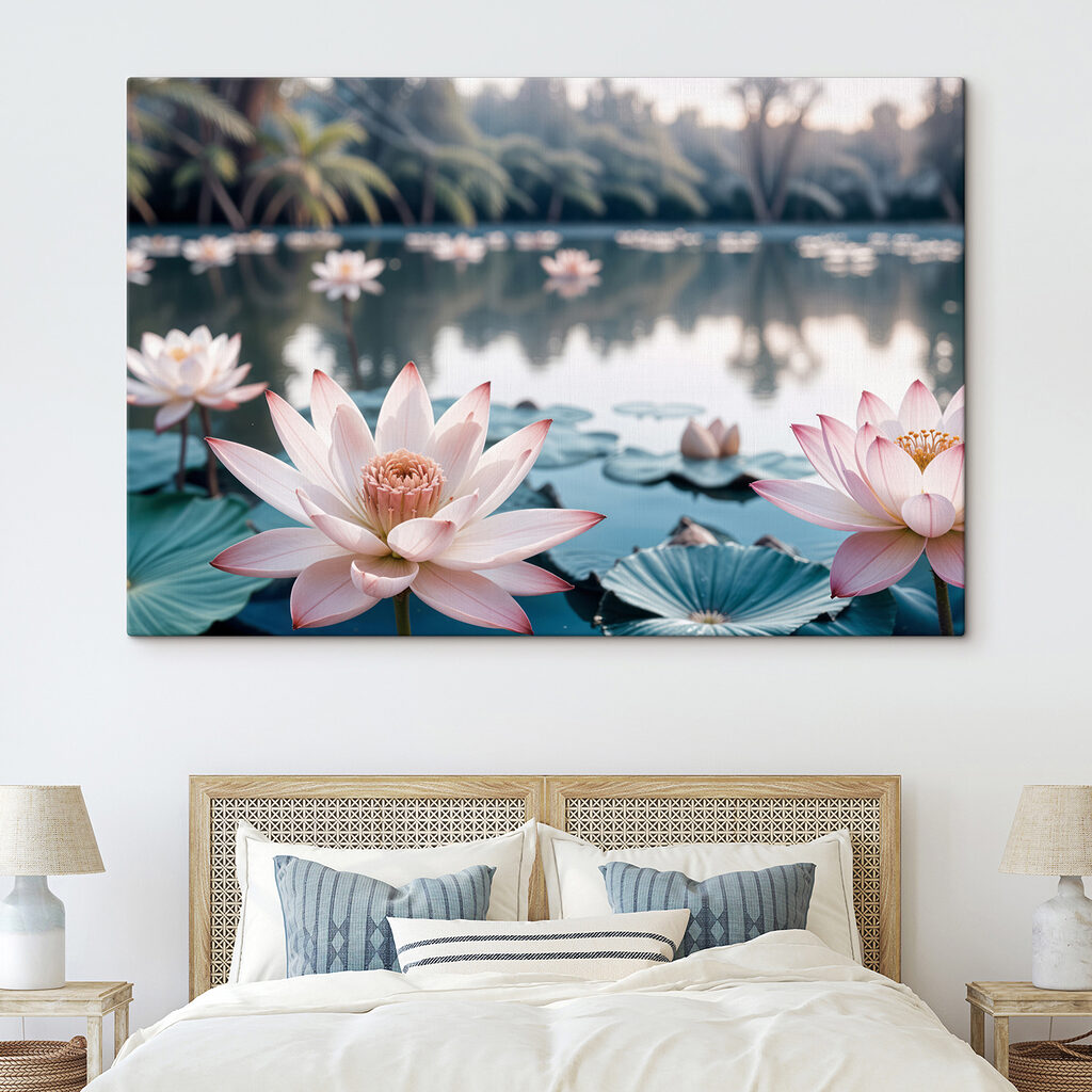 Lotus vor dunklen Palmen — Interieur 1