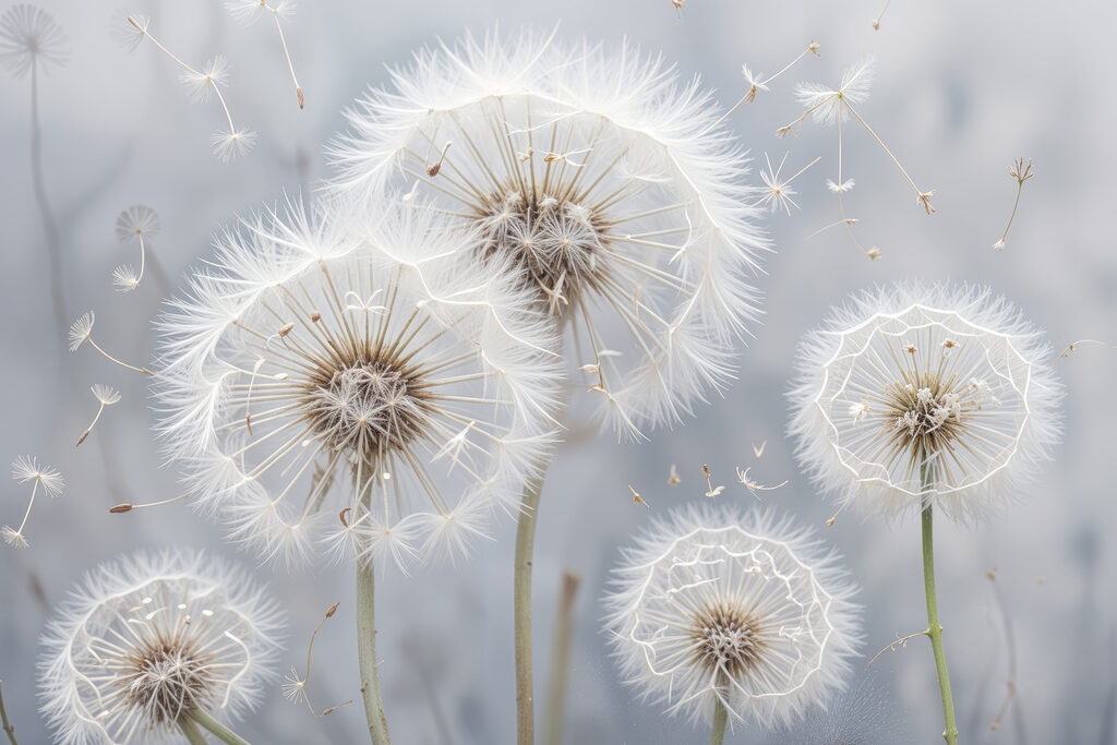 Pusteblumen mit Freiraum — ganzes Design