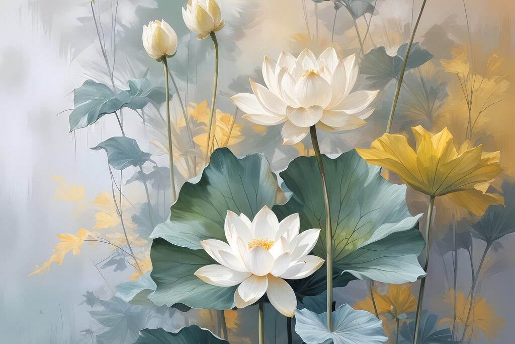 Lotus in sonnigen Tönen — ganzes Design