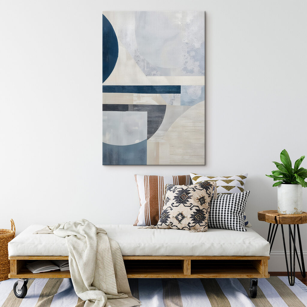 Blaue Bögen auf Kreideweiß — Interieur 2