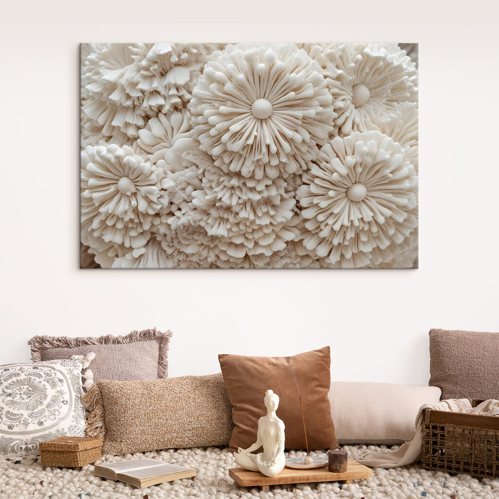 Weiße Blüten als Rosetten — Interieur 1